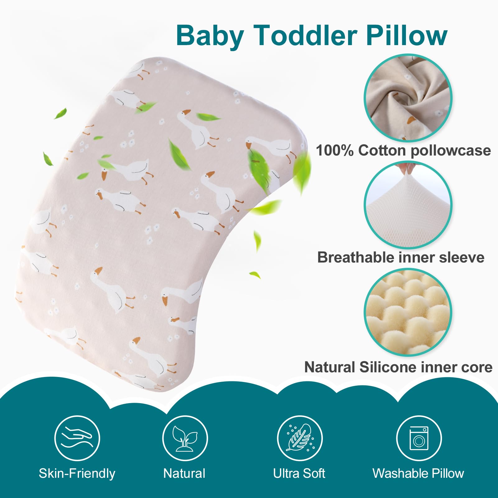 Willai ergonomic toddler pillow supports gentle neck alignment and comfort