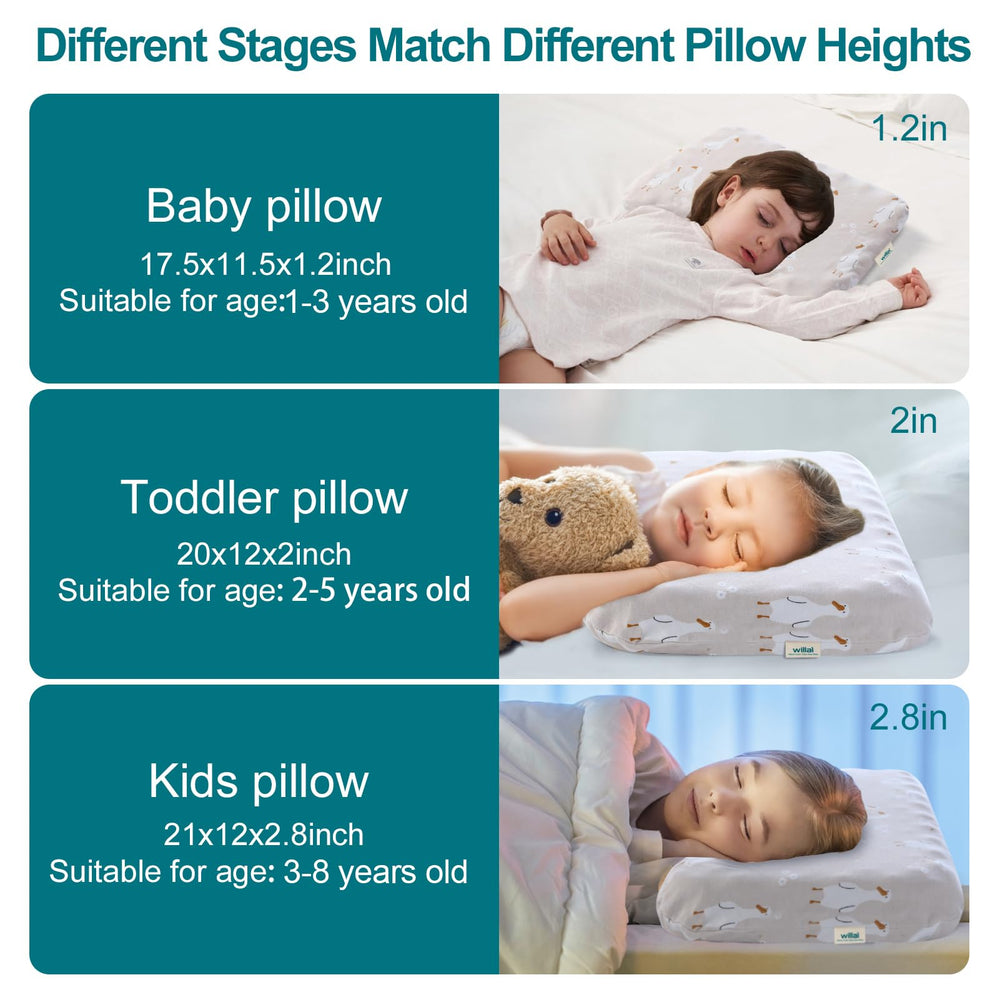 Willai pillow measures 17.5 by 11.5 inches for toddlers and sleepovers