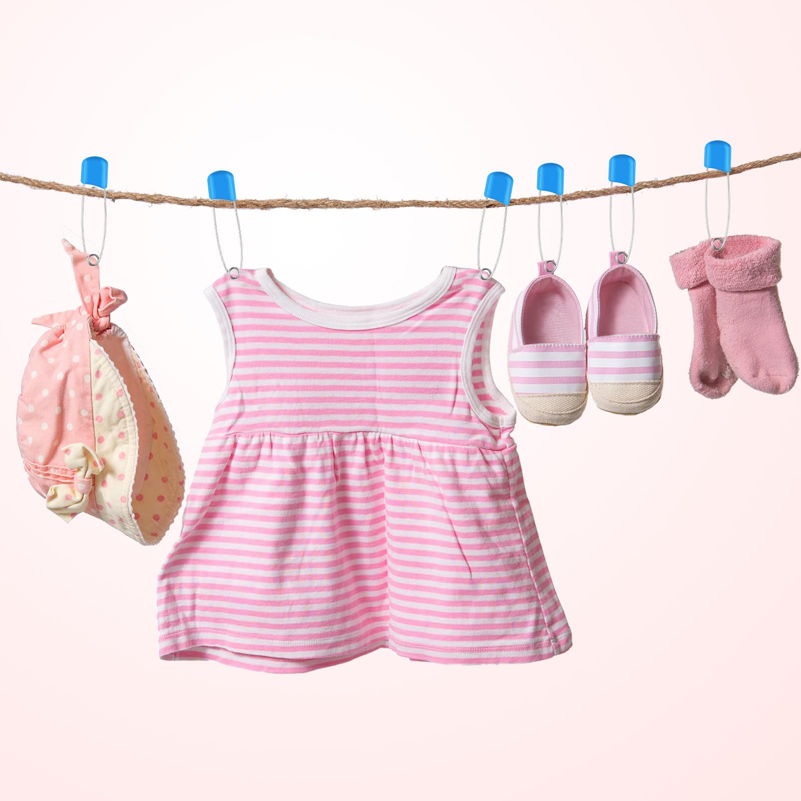 Willbond diaper pins blue 2-2inch size holds diapers reliably.
