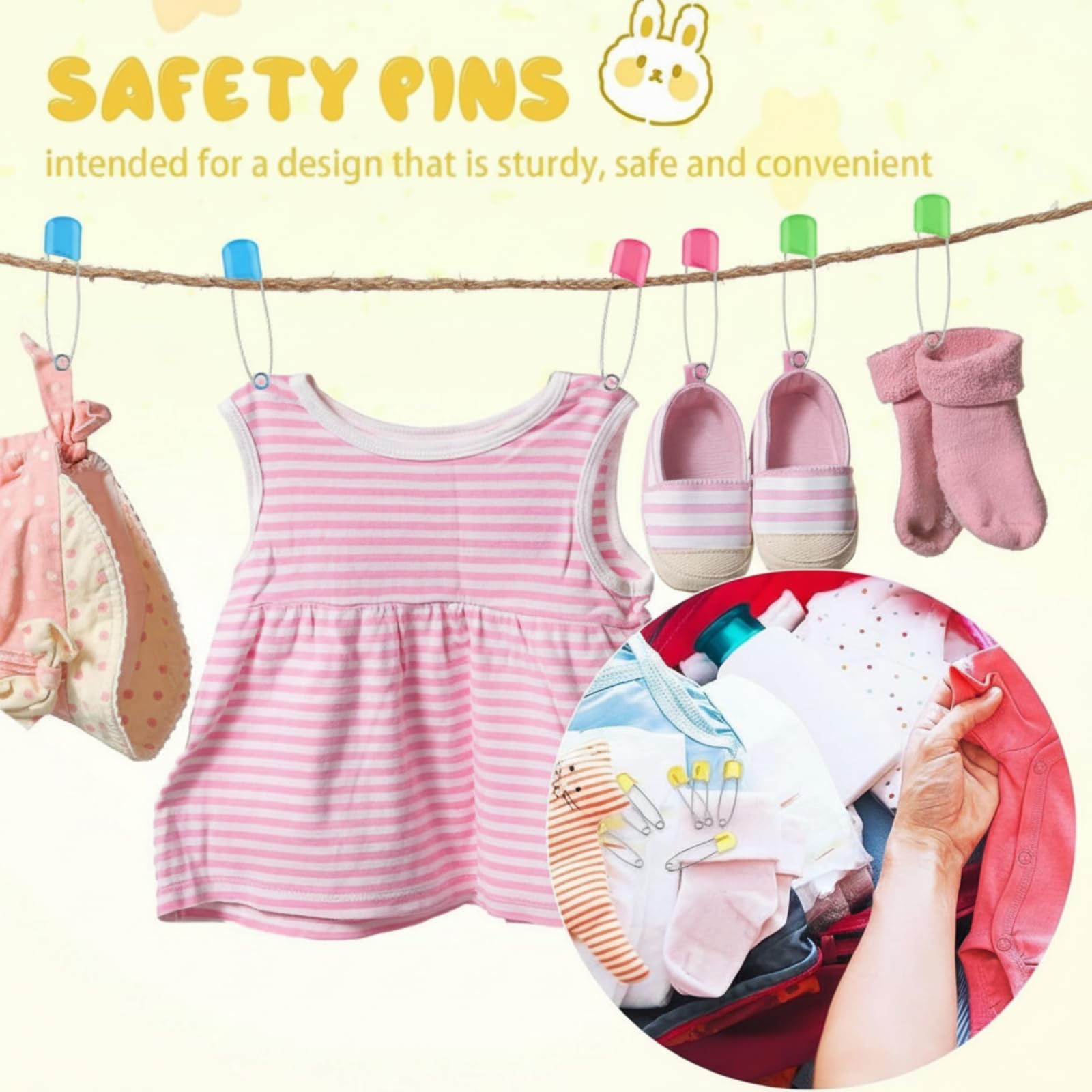 WILLBOND pink safety pins for visible grip in sewing tasks