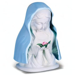 William J. Hirten Blue Madonna with Rose Nightlight with Cord complements quiet evenings and prayers.