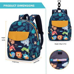 Willikiva zoo backpack side view, showing waterproof material for rainy days.