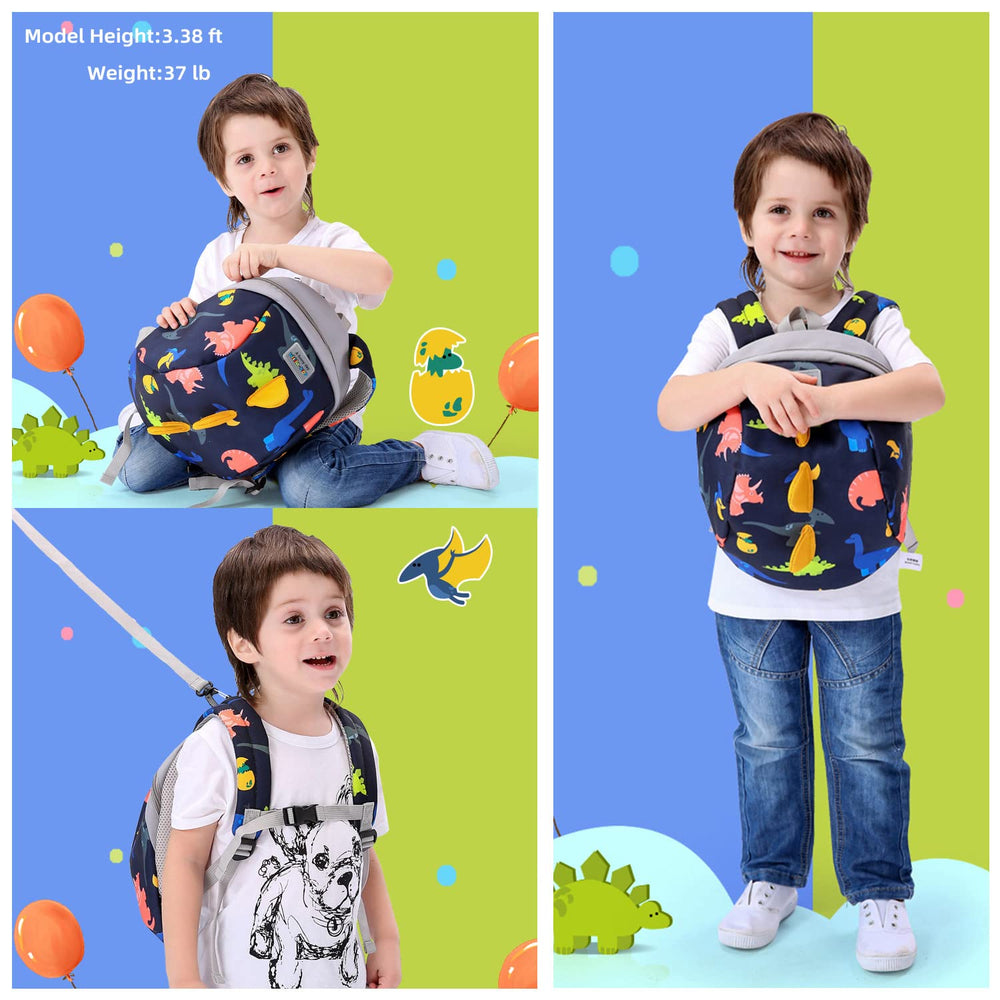 Willikiva dinosaur backpack strap detail showing adjustable chest strap