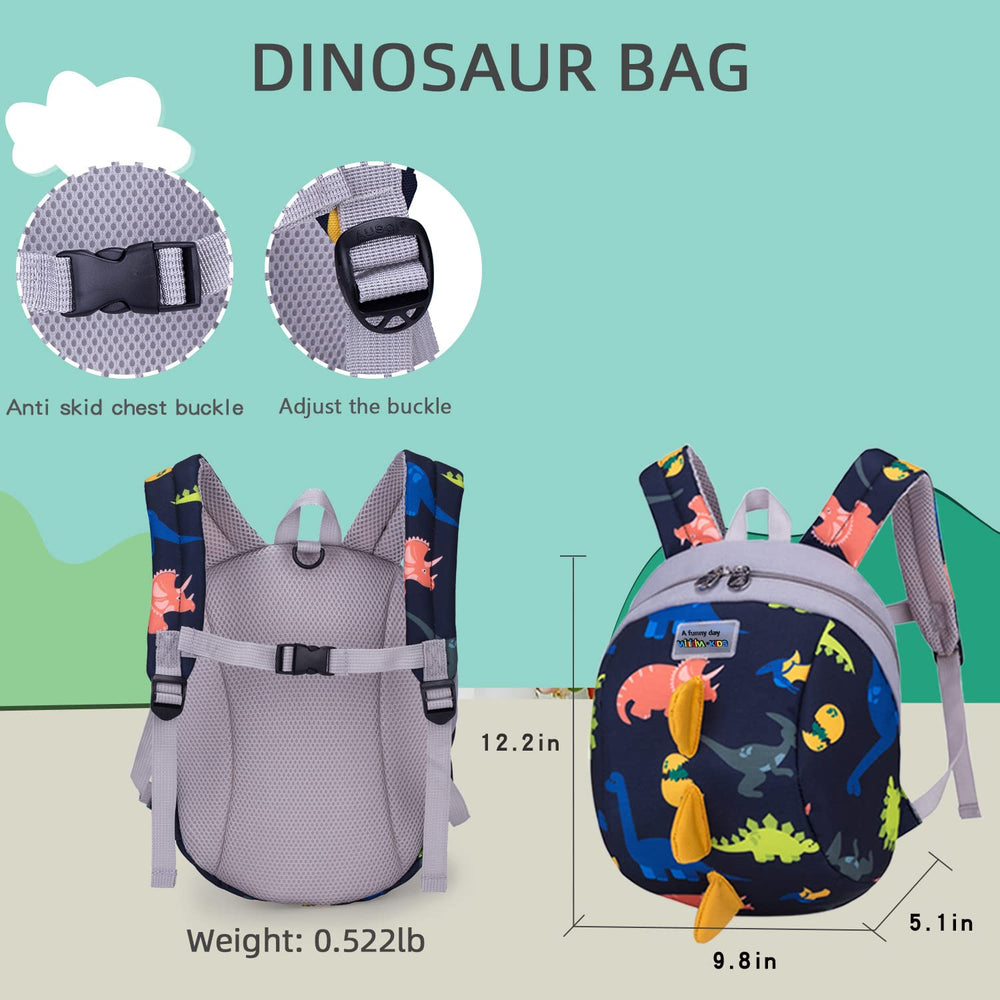 Willikiva dinosaur backpack worn by child for hands-free park walks