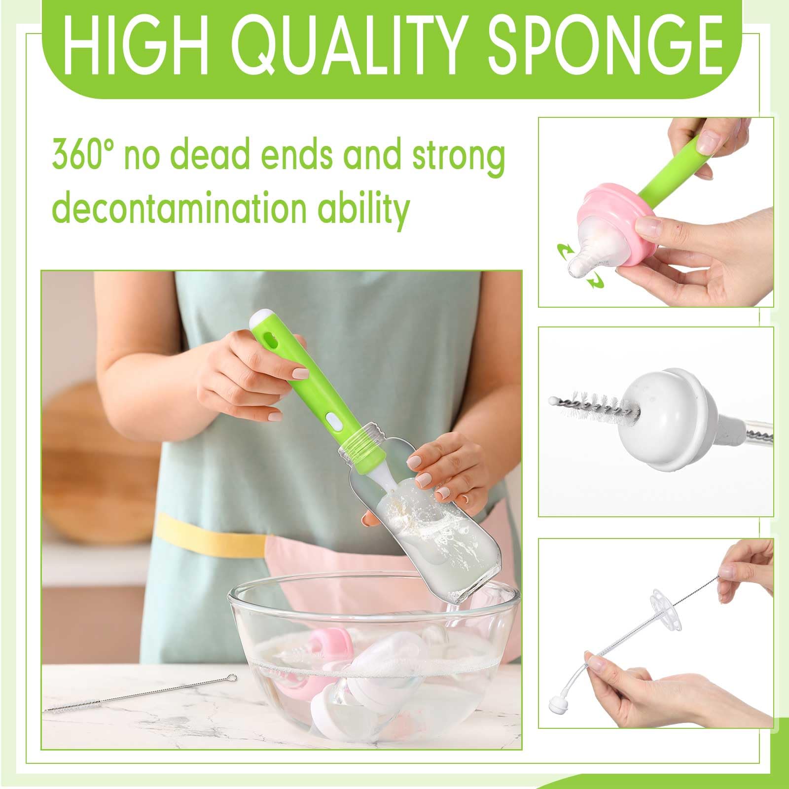 Willinglong long straw brushes reach tight bottle necks with rust-resistant bristles.