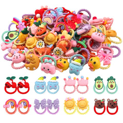 WillingTee 80Pcs baby hair ties pack with varied colors for quick kid hairstyles.
