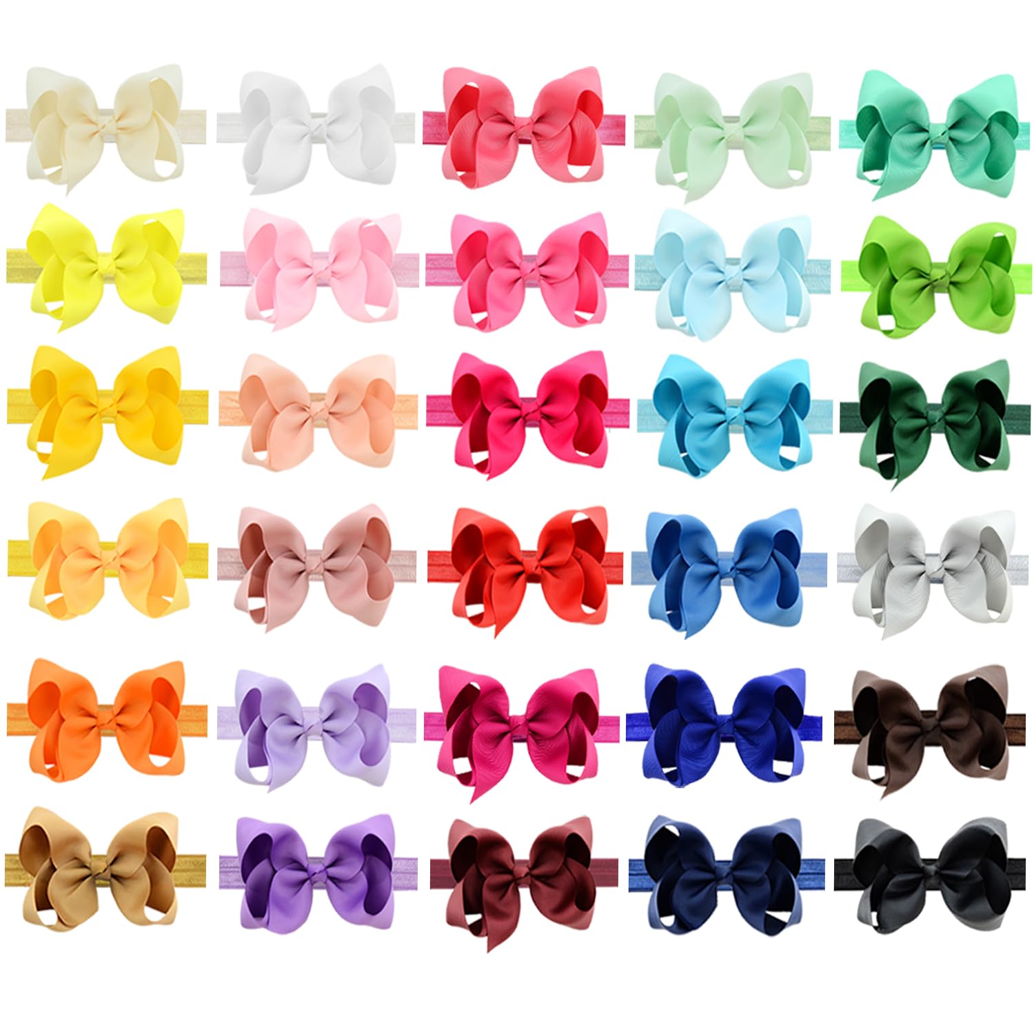 WillingTee baby headbands soft elastic pack arranged for easy changing