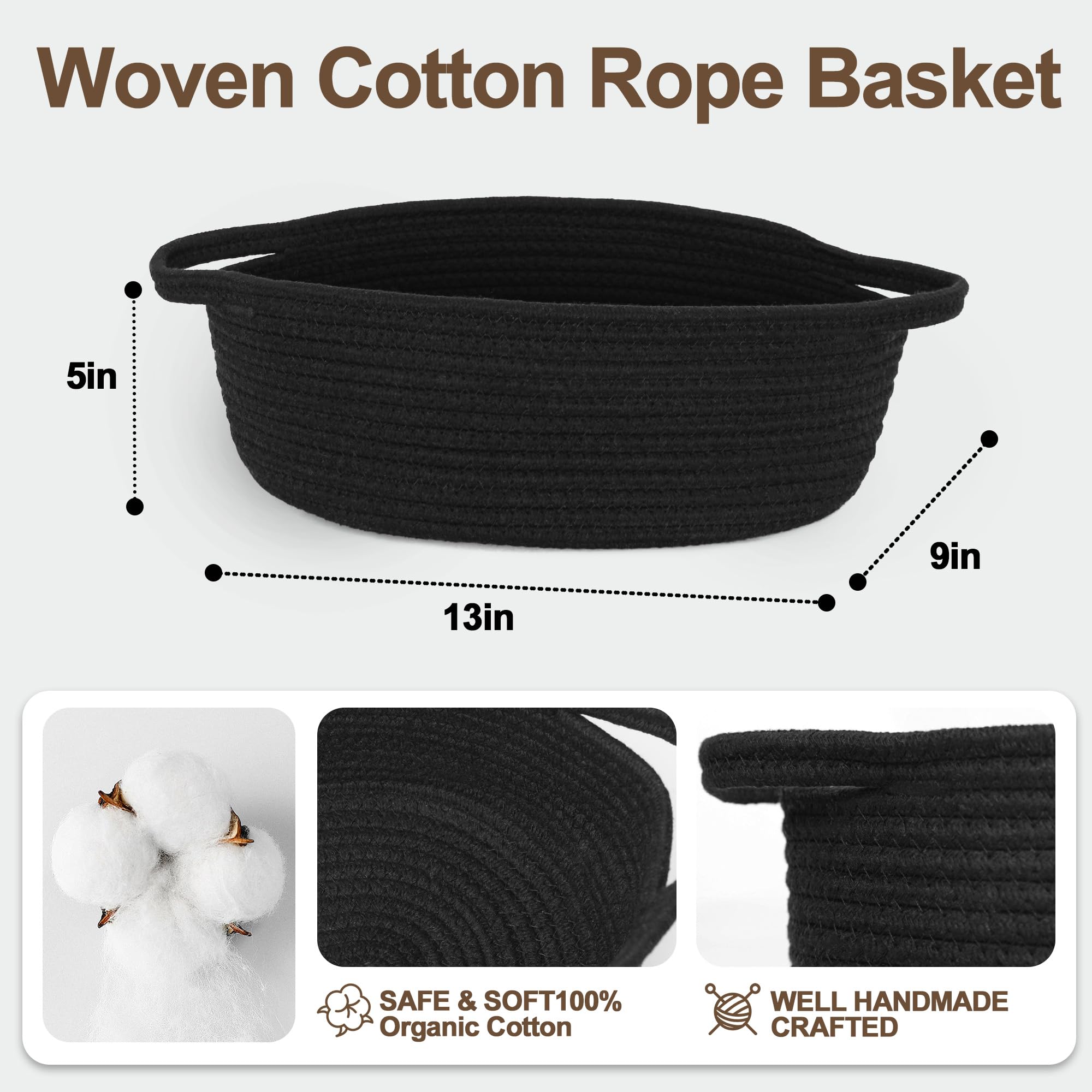 Willitat cotton-rope basket with handles soft storage for toys and more
