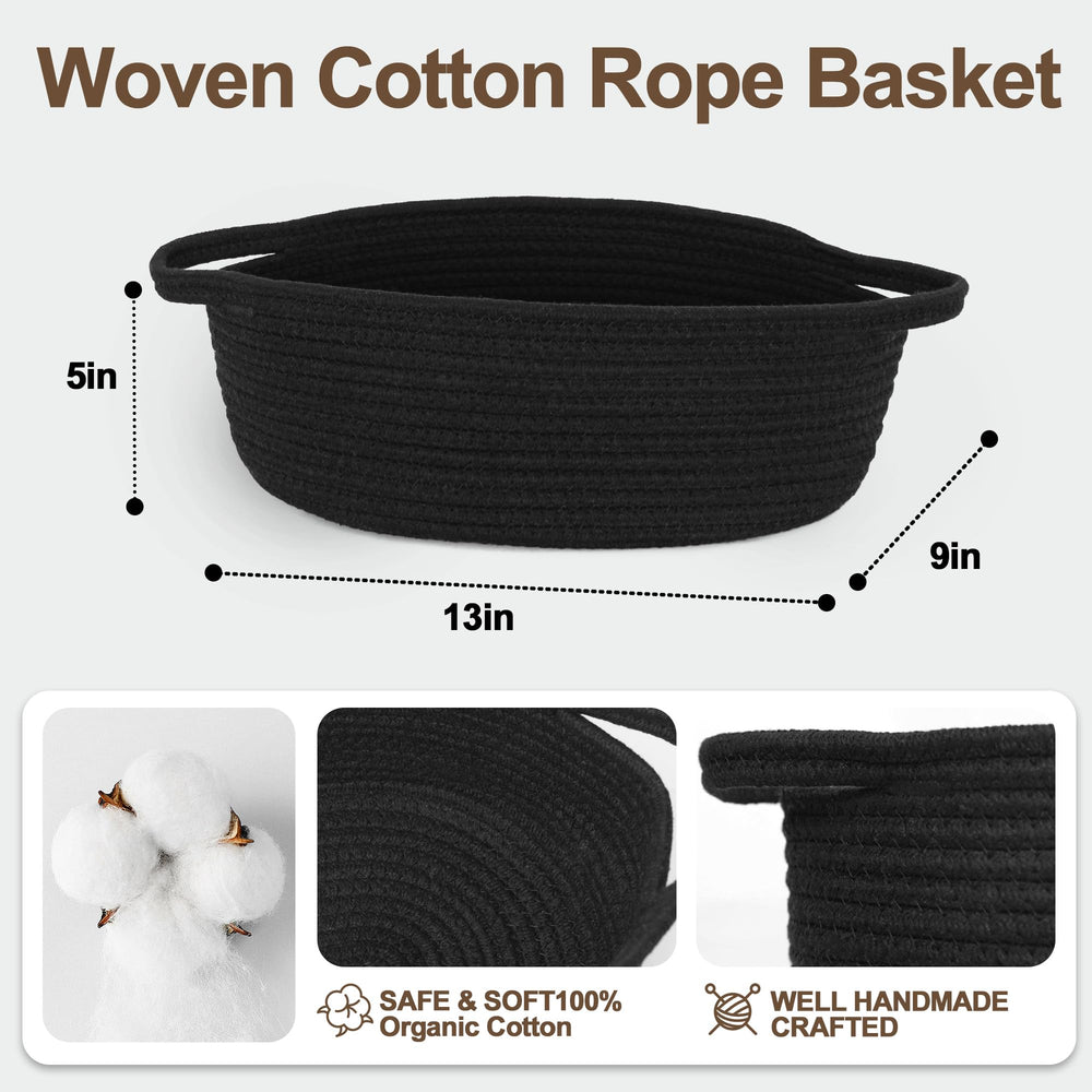 Willitat cotton-rope basket with handles soft storage for toys and more