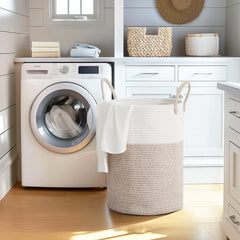 Willitat large woven laundry basket collapsible design for easy storage
