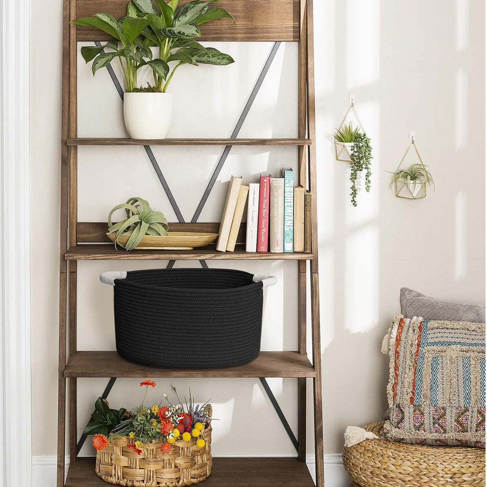 Willitat modern decor basket in living room blending with neutral tones