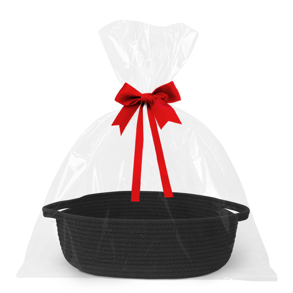 Willitat small gift basket with bag and ribbon for quick gift-ready presentation