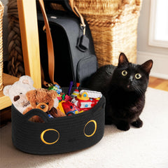 WILLITAT small pet bed inside woven basket for cozy naps