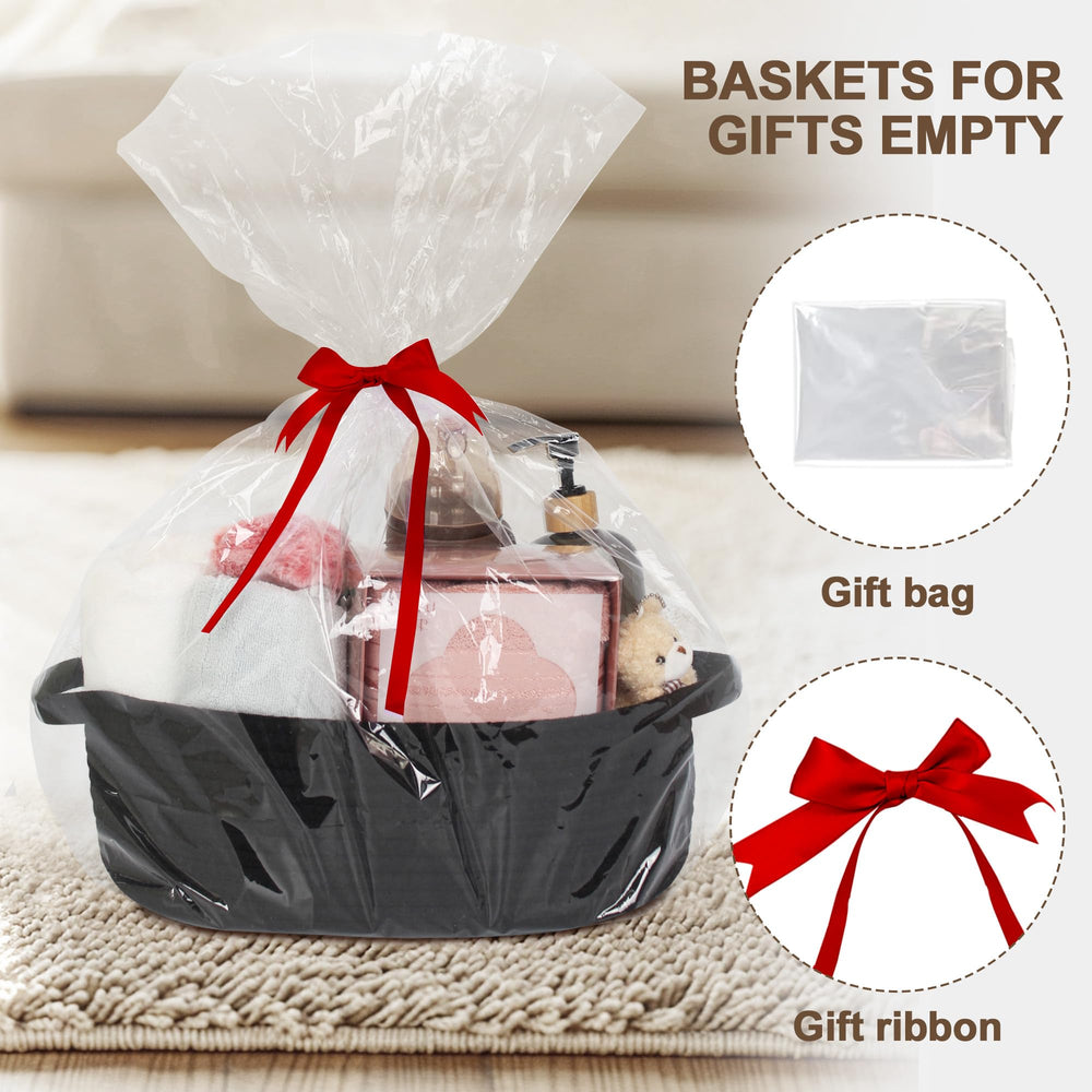 Willitat woven basket with bag and ribbon ideal for personalized gifts