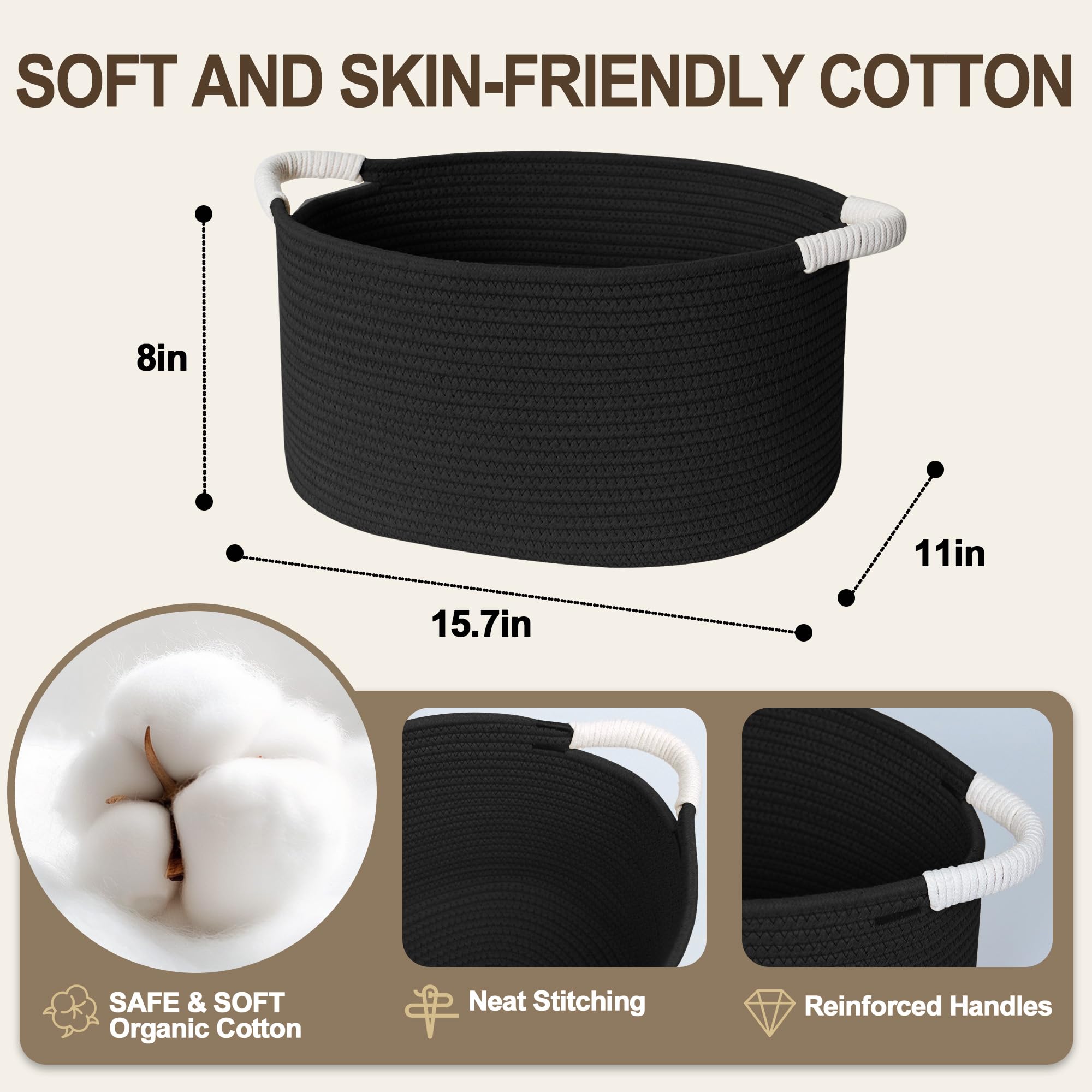 Willitat woven dog toy basket side view highlighting robust cotton rope weave
