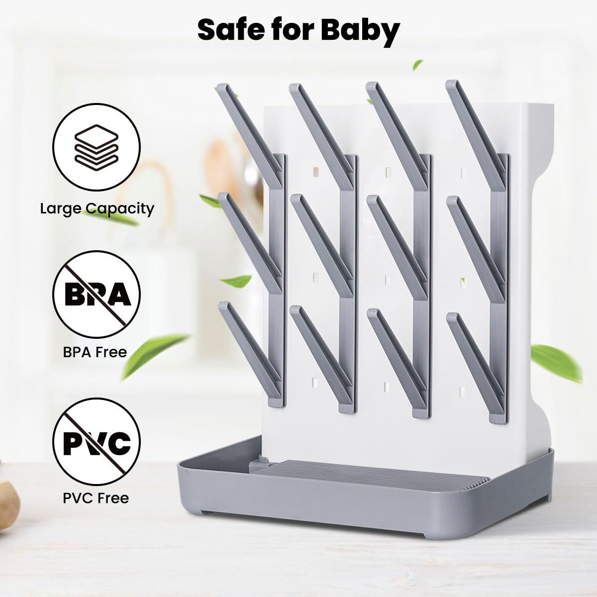 WillMall space-saving rack holds pump parts and lids neatly for quick access.