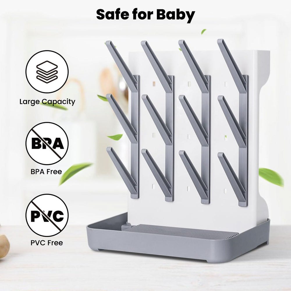 WillMall space-saving rack holds pump parts and lids neatly for quick access.