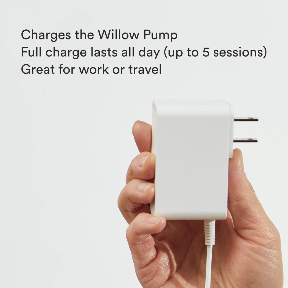 Willow 360 5V 3A charger with travel pouch for on-the-go pumping