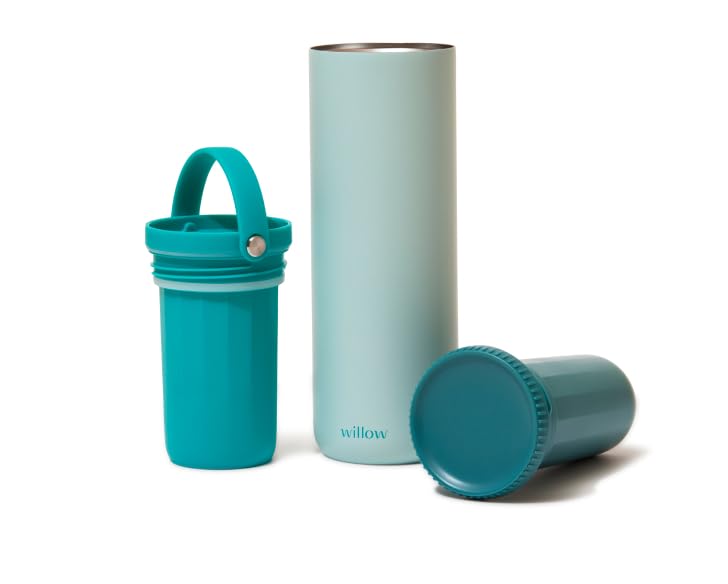 Willow cooler placed in a car cup holder, discreet travel companion