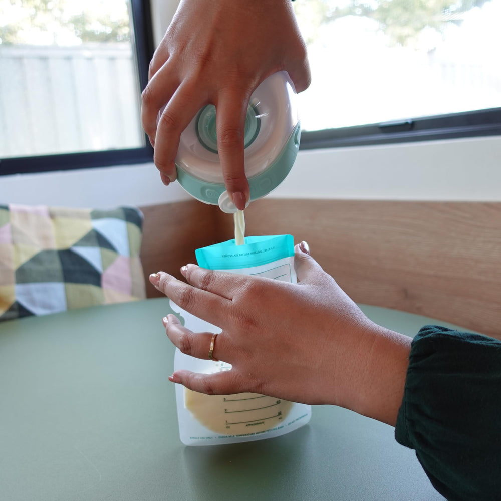 Willow milk transfer using the pour spout to bottle.