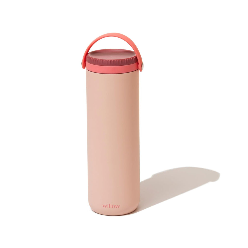 Willow portable breastmilk cooler in pink keeps milk cold on the go for 24 hours