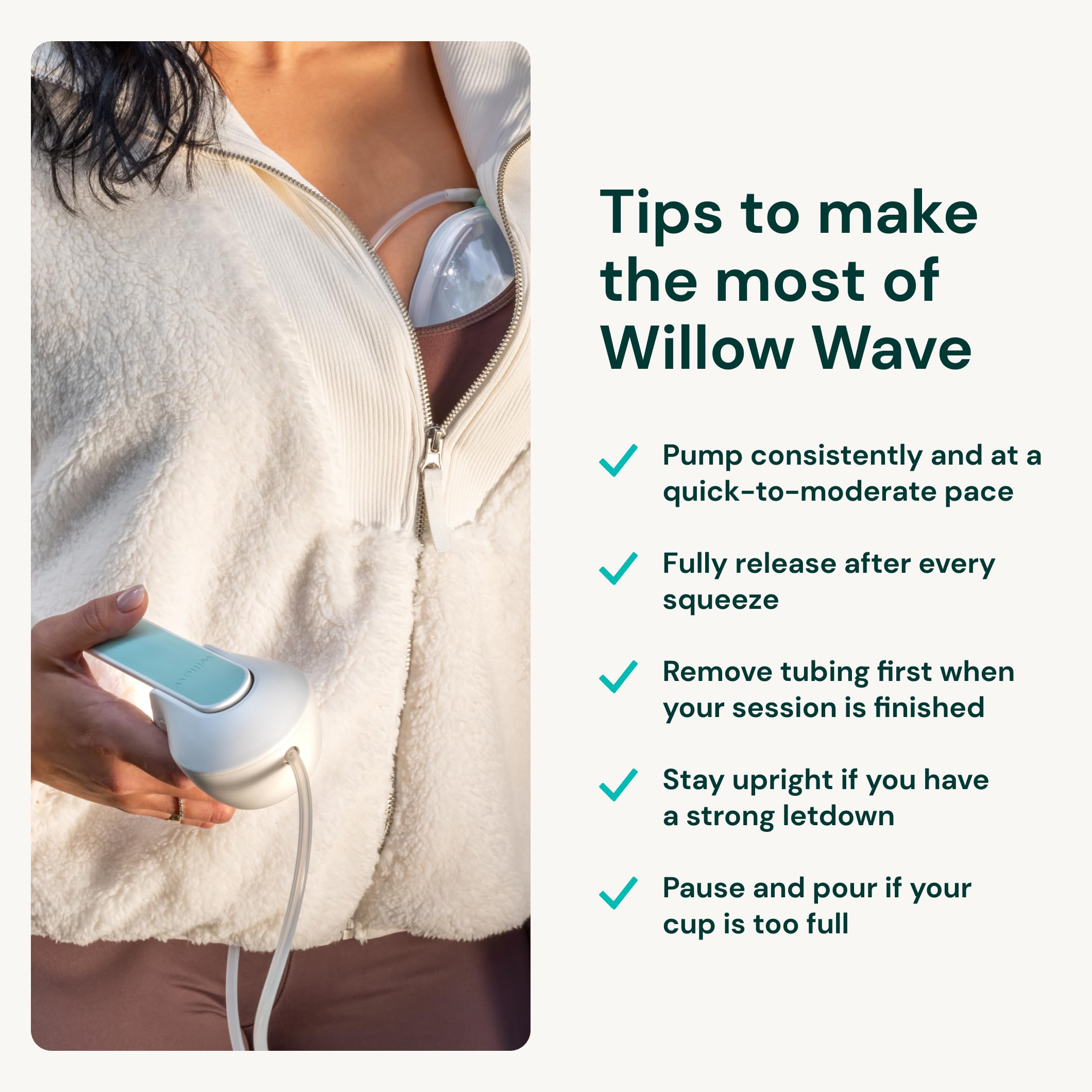 Willow Wave splashguard container with easy-pour spout prevents leaks.