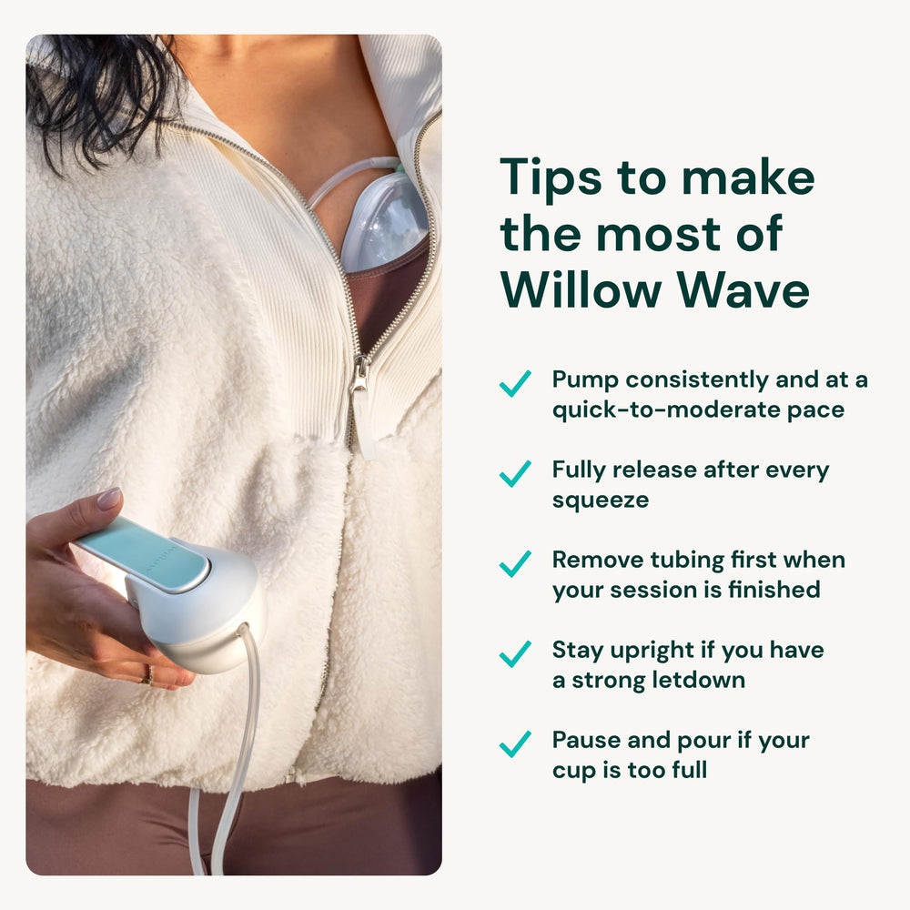 Willow Wave splashguard container with easy-pour spout prevents leaks.