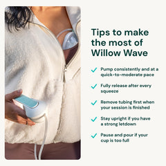 Willow Wave splashguard container with easy-pour spout prevents leaks.