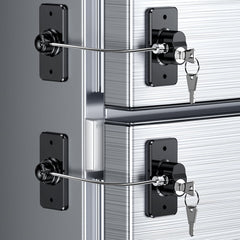 WILNIRY 2-pack refrigerator door lock with adhesive for easy, tool-free installation.
