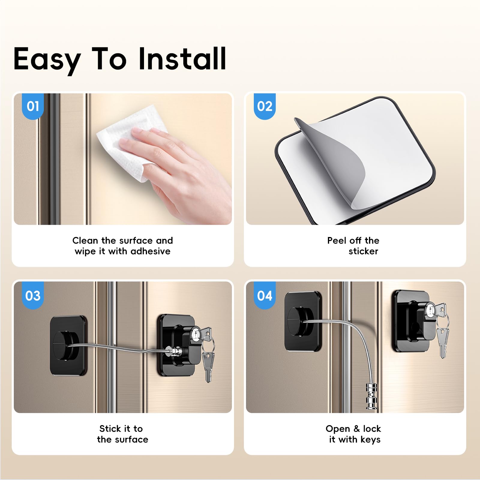 WILNIRY 2-pack lock keeps drawers and closets child-friendly and organized.
