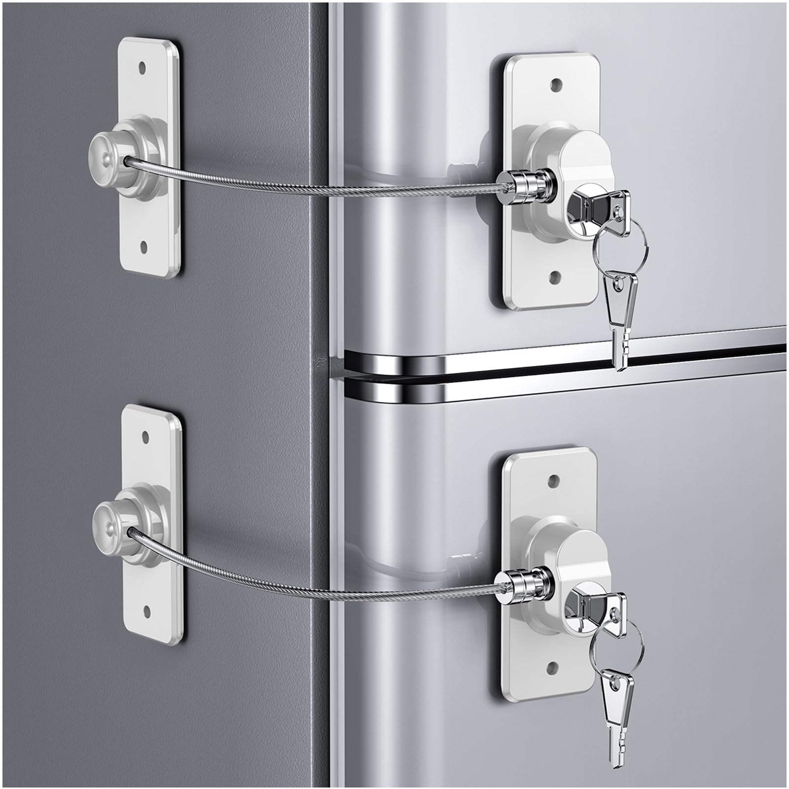 WILNIRY 2-pack refrigerator door lock with adhesive for kitchen safety