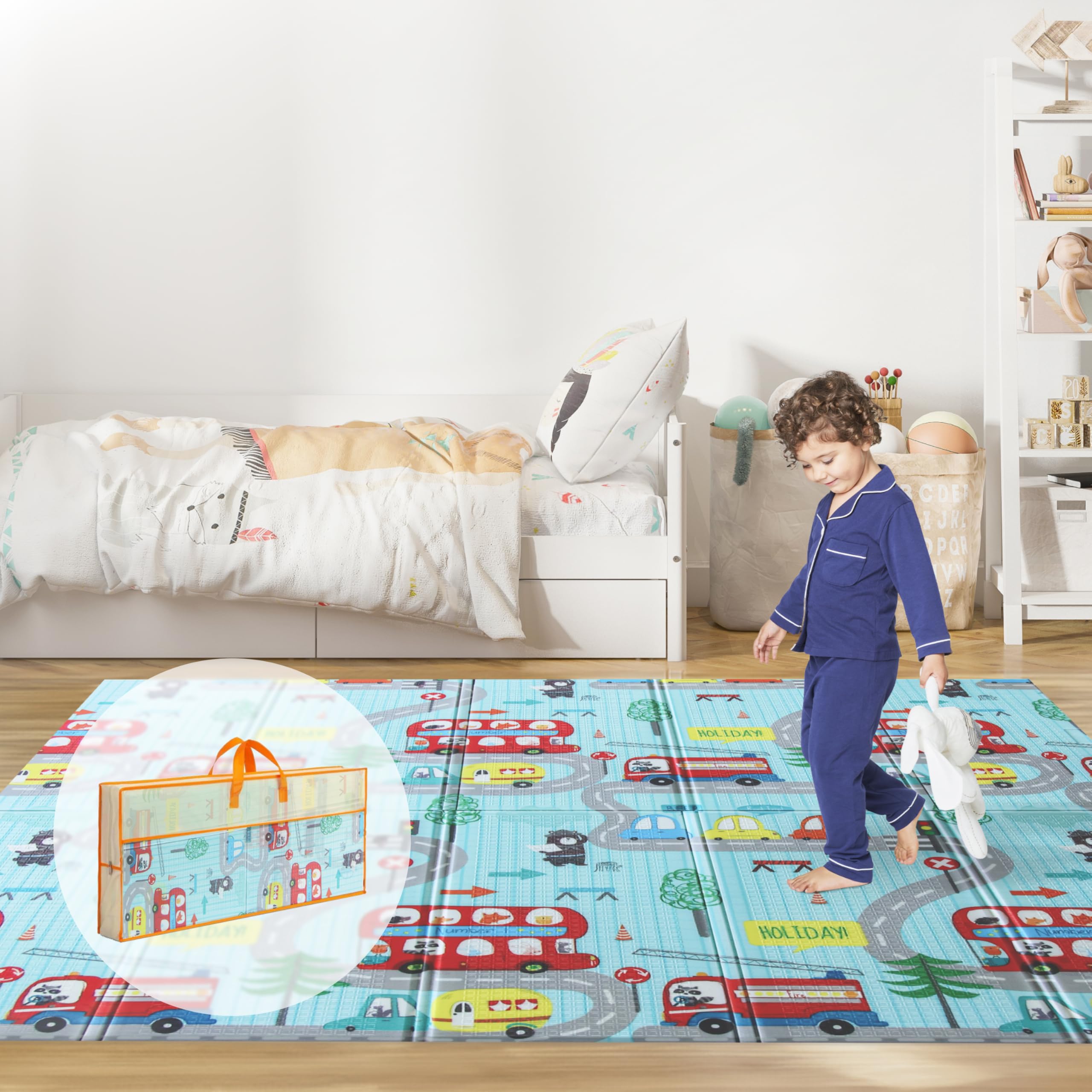Wiltology Playmat city exploration side featuring skyscrapers and streets for imaginative play