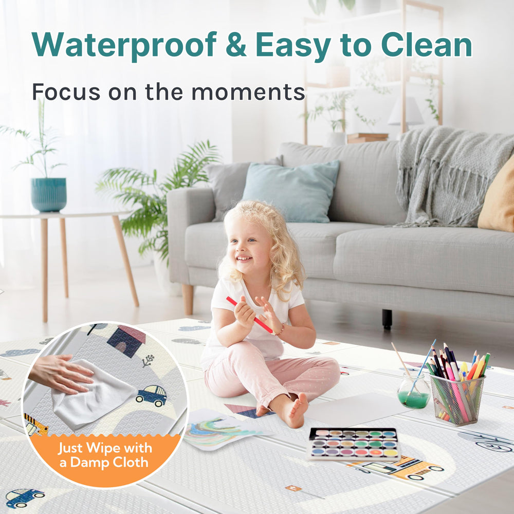 Wiltology playmat non-slip double-sided design offers stable footing