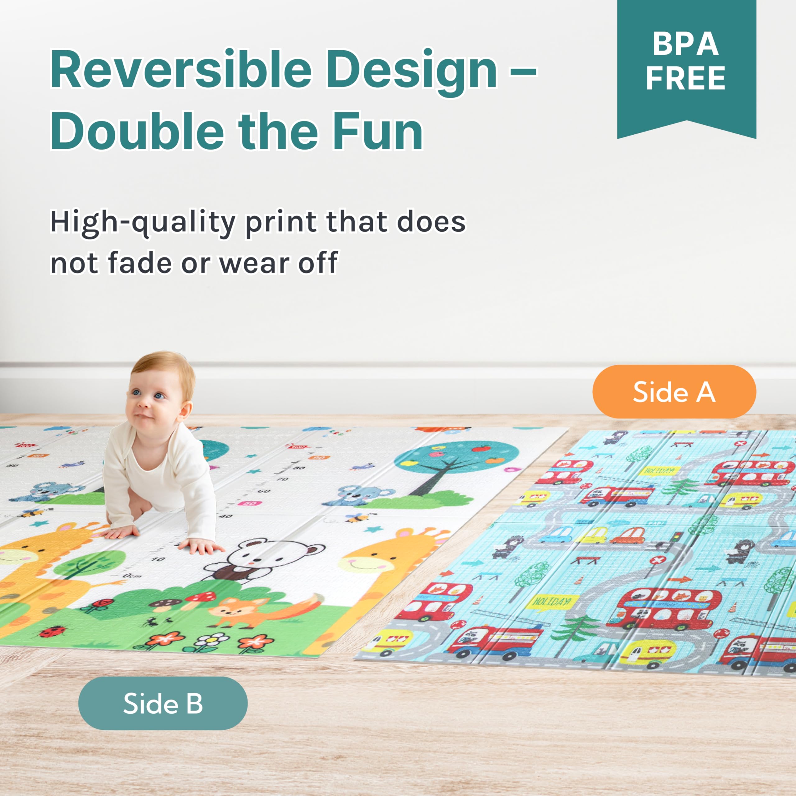 Wiltology Playmat thermally insulated surface keeps baby comfortable during floor play
