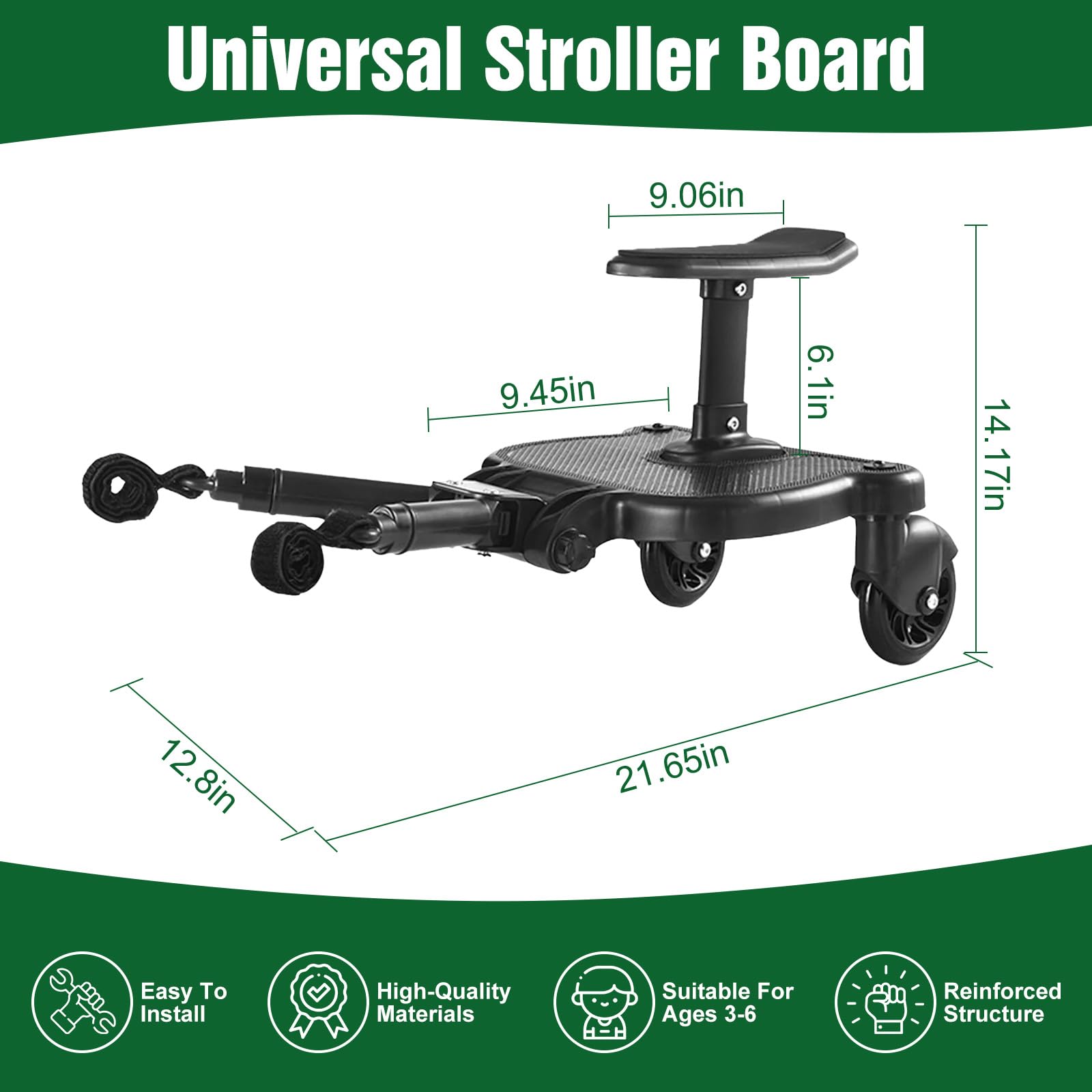 Wilytyres stroller-board three-angle-adjustments tailor to terrain and rider preference.