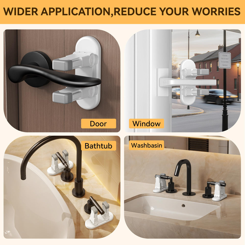 180-degree opening design fits doors, windows, and faucets