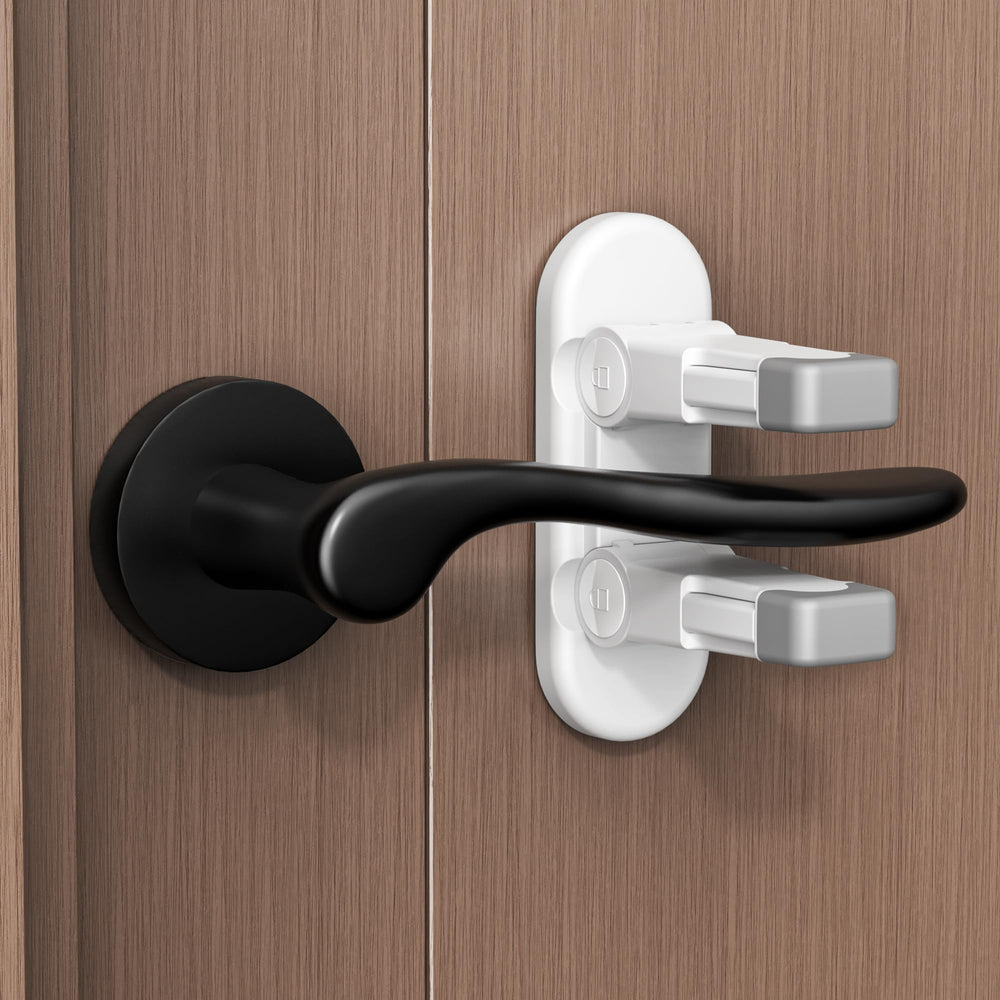 Wilzeimy door lever locks 2-pack with double-lock for child safety at home