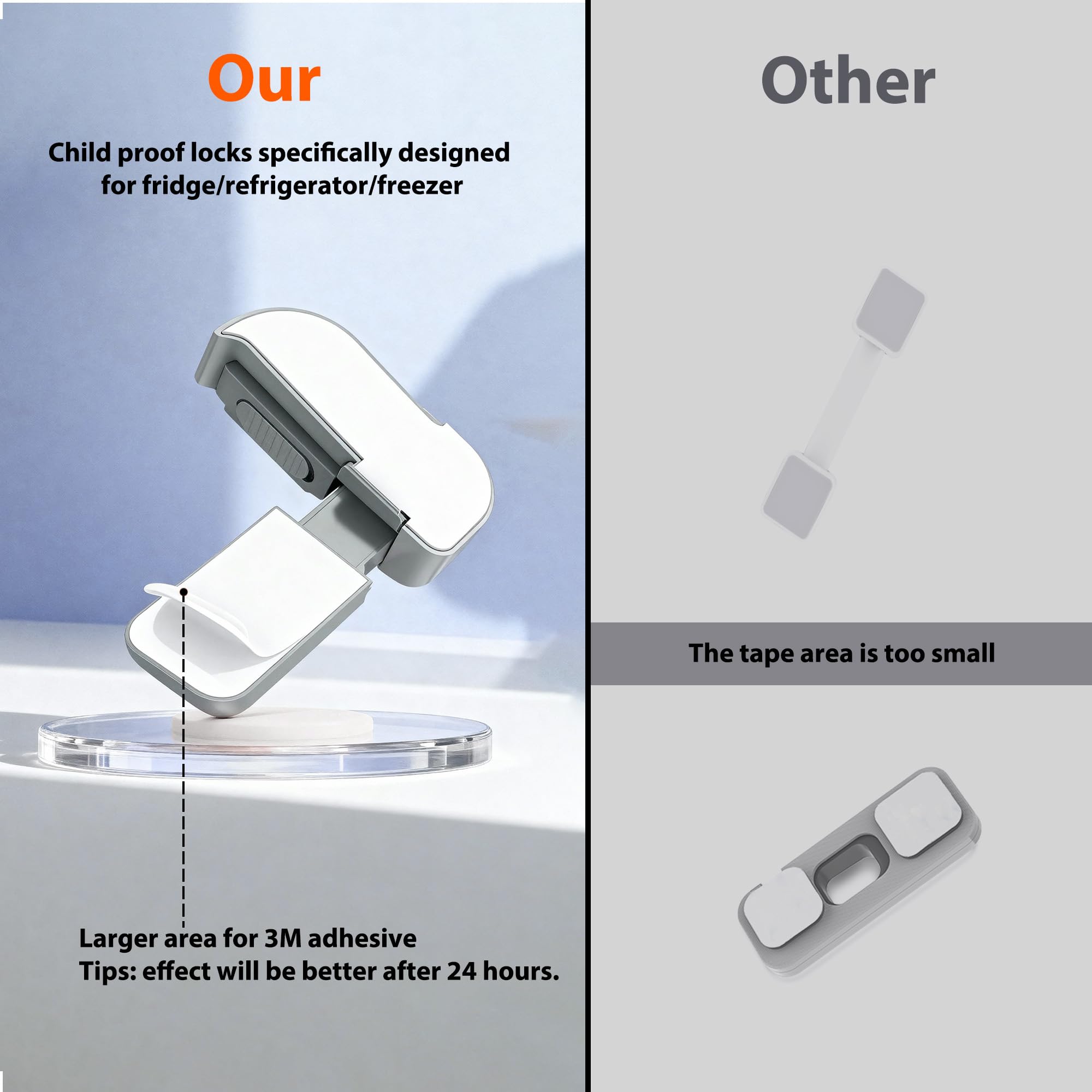 WILZEIMY fridge lock non-toxic ABS ensures peace of mind.
