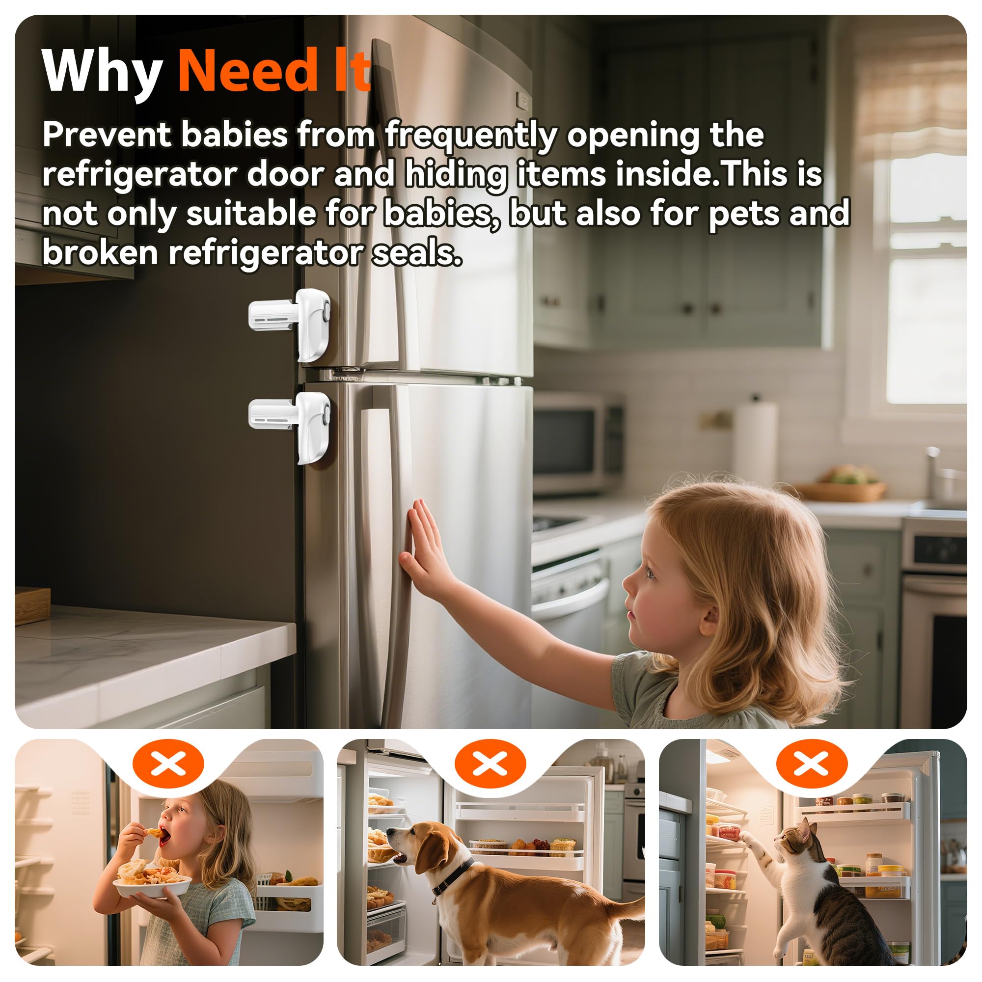 WILZEIMY durable ABS fridge lock emphasizing non-toxic long-lasting material
