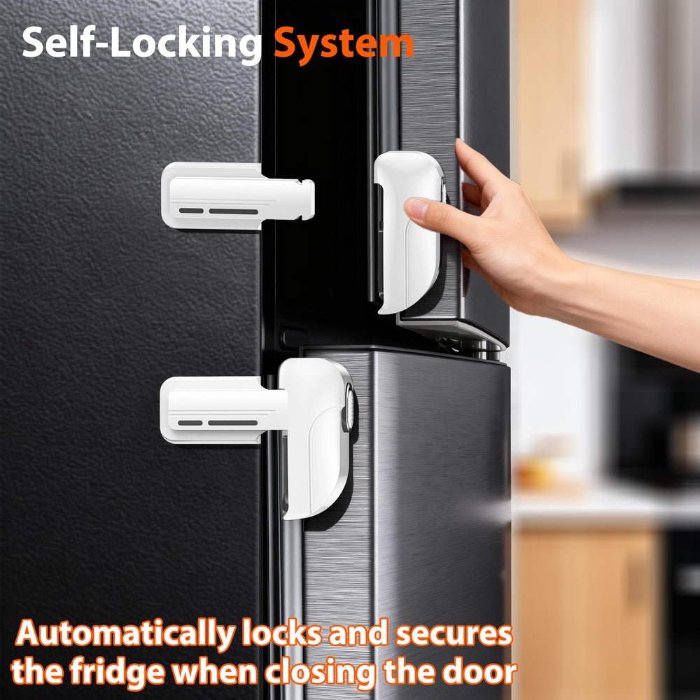WILZEIMY fridge lock installation using pre-adhesive pads tool-free setup