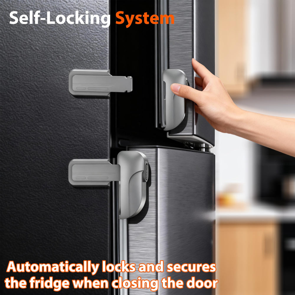 WILZEIMY fridge lock automatically secures the door when closed.
