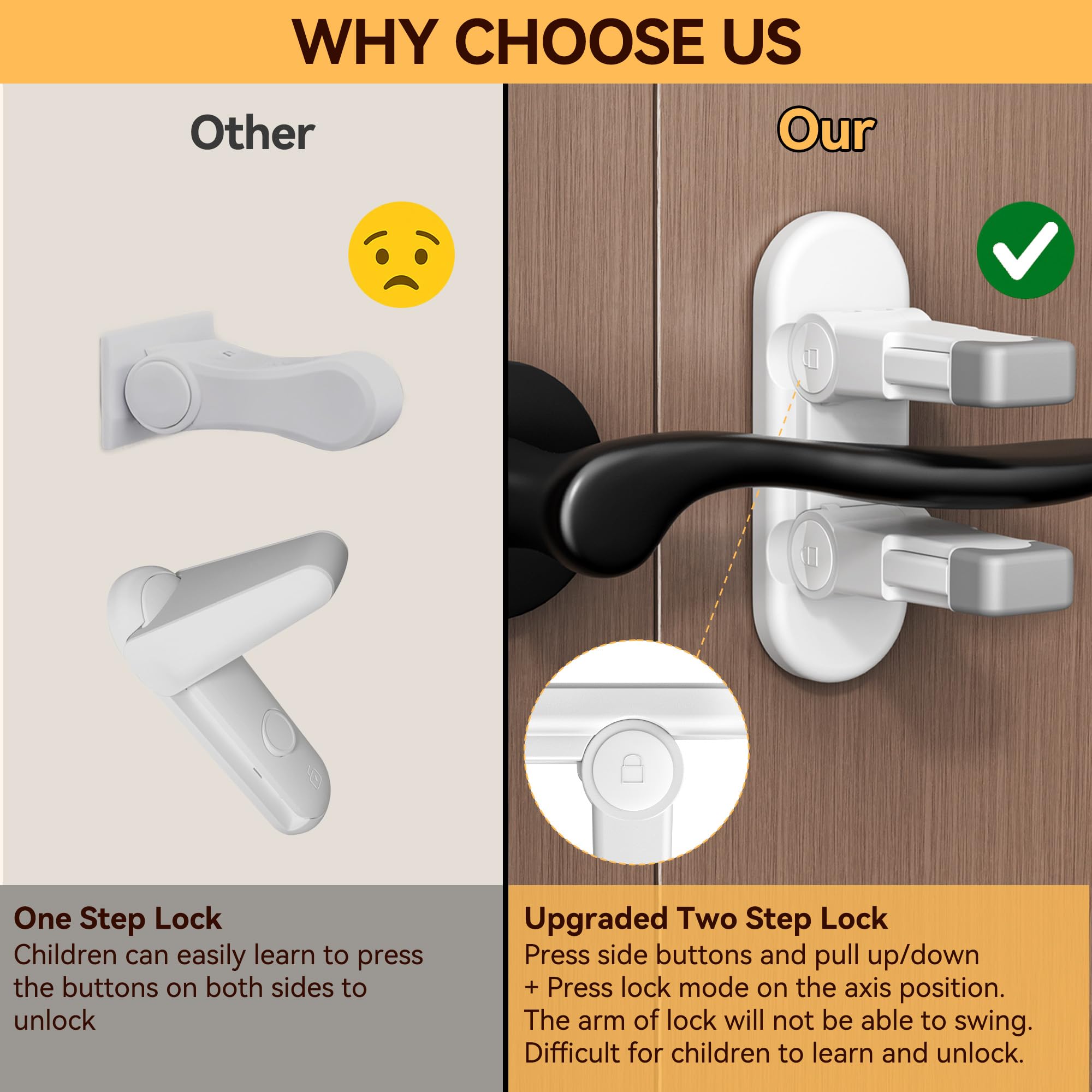 Adhesive tape application on a door handle without drilling