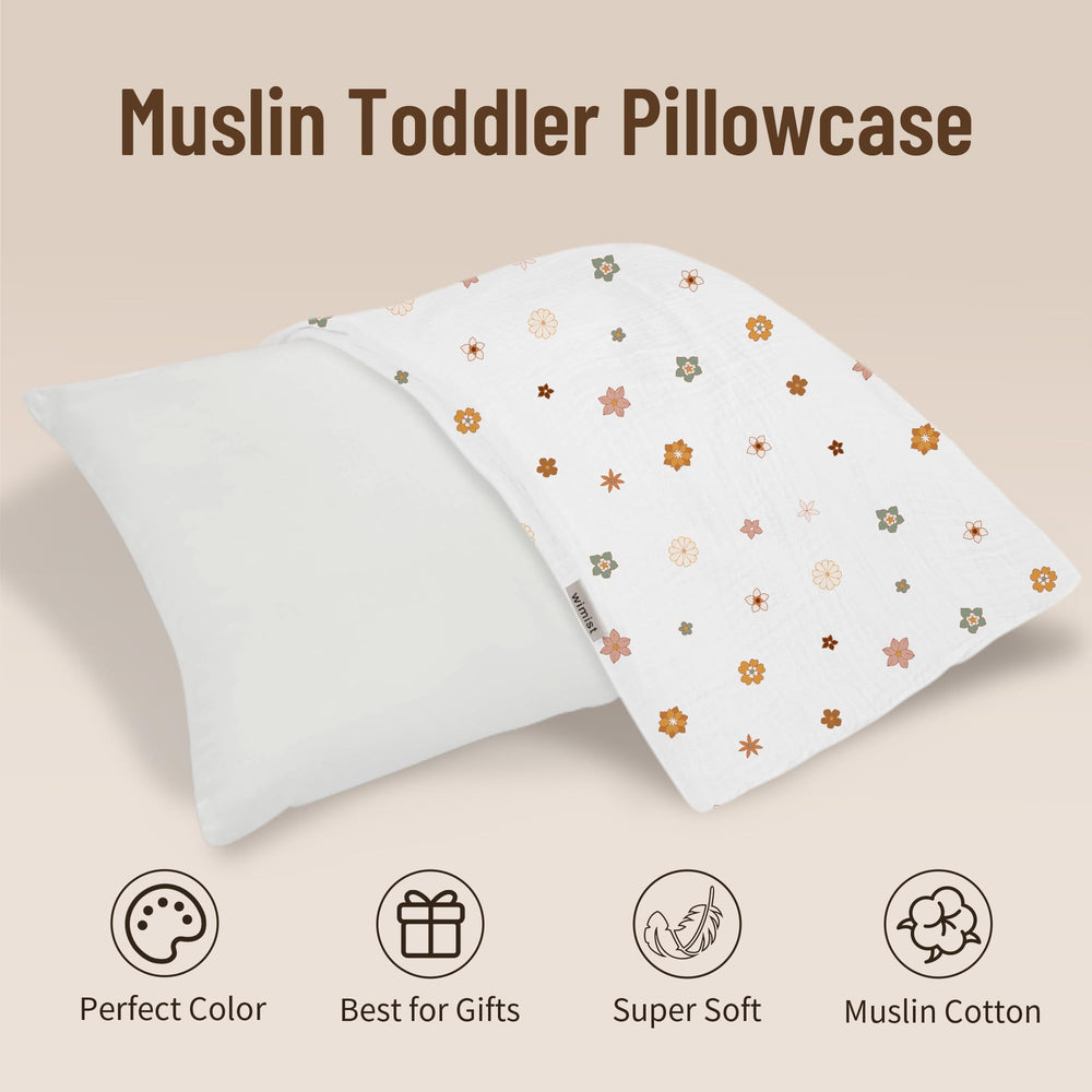 Wimist 2-pack gift-ready pillowcases in Sage and Flower-B design for new parents.