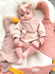 Close-up of the Wimist Goose Lovey fabric detail showing breathable, cuddly material.