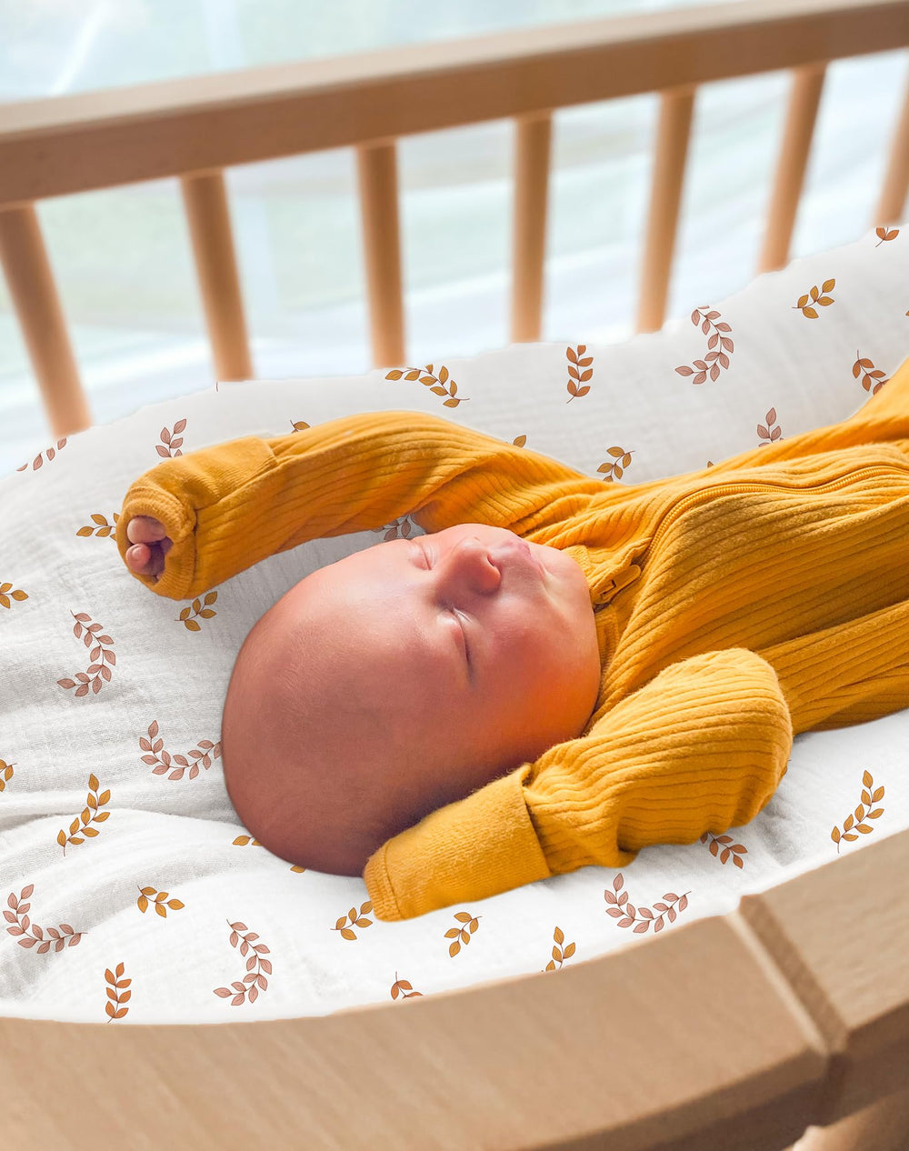 Wimist lounger cover in use in a calm nursery setting.