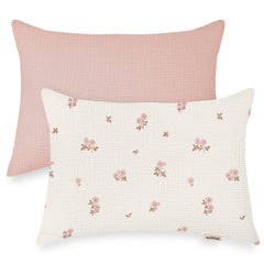 Wimist toddler pillowcase in flower pink with envelope closure keeps pillow secure during naps