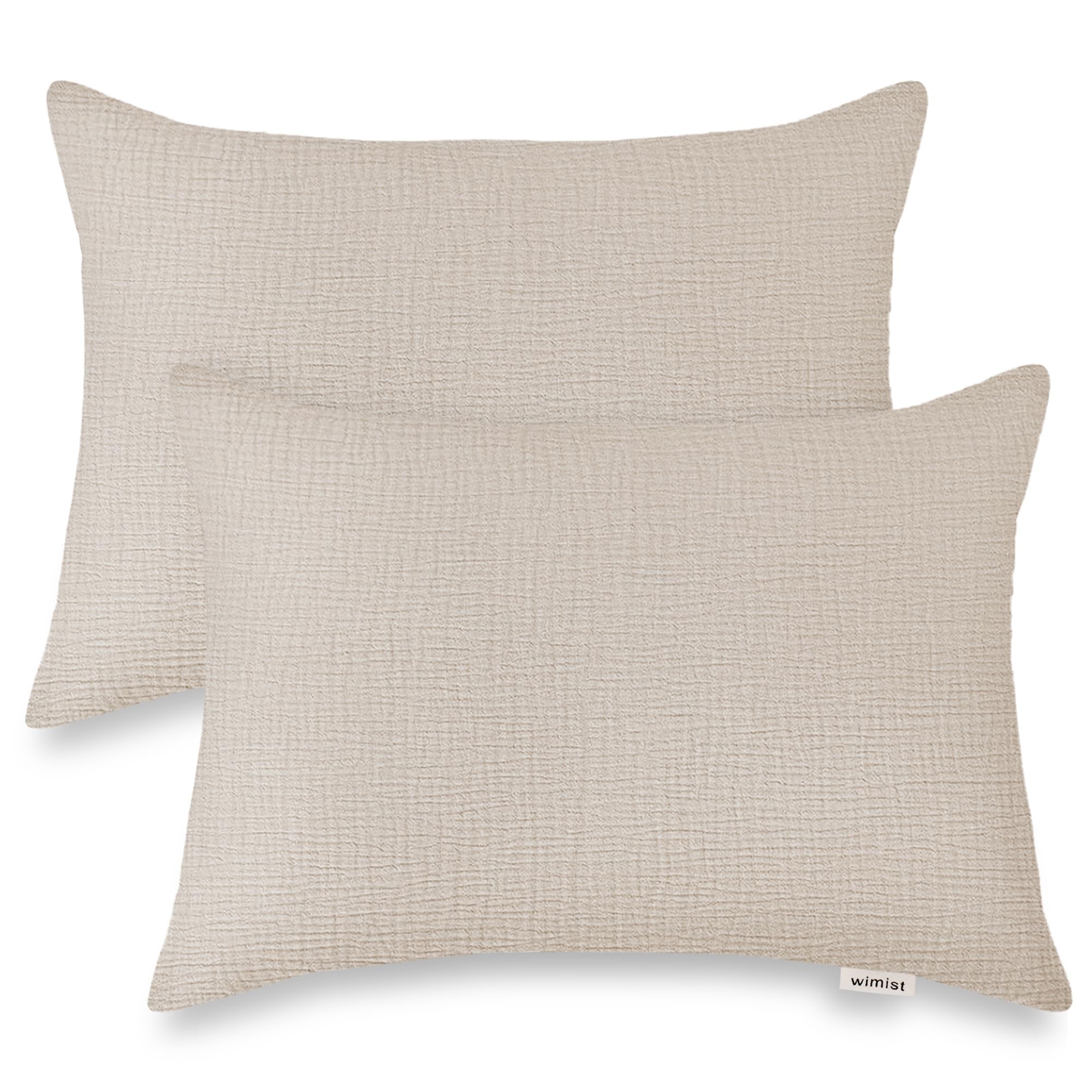 Wimist toddler pillowcase in beige 14x20 with soft muslin fabric