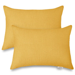 Wimist toddler pillowcase in muslin yellow, 14x20, soft and breathable for gentle sleep.