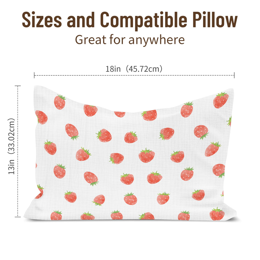Wimist pale pink toddler pillowcase with envelope closure detail.
