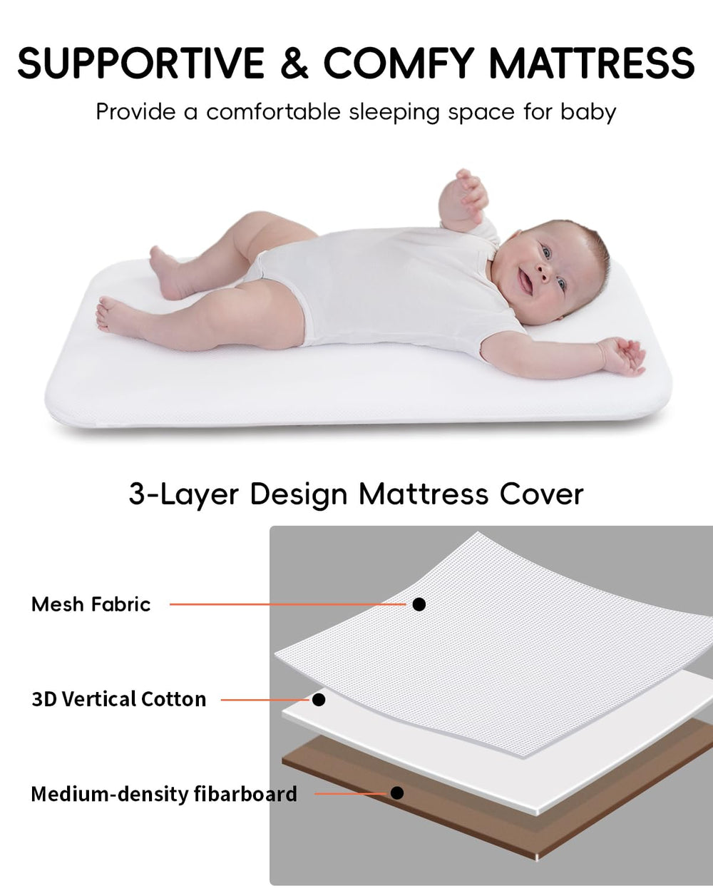Winchild bassinet incline mode offers an optional head-up position for comfort